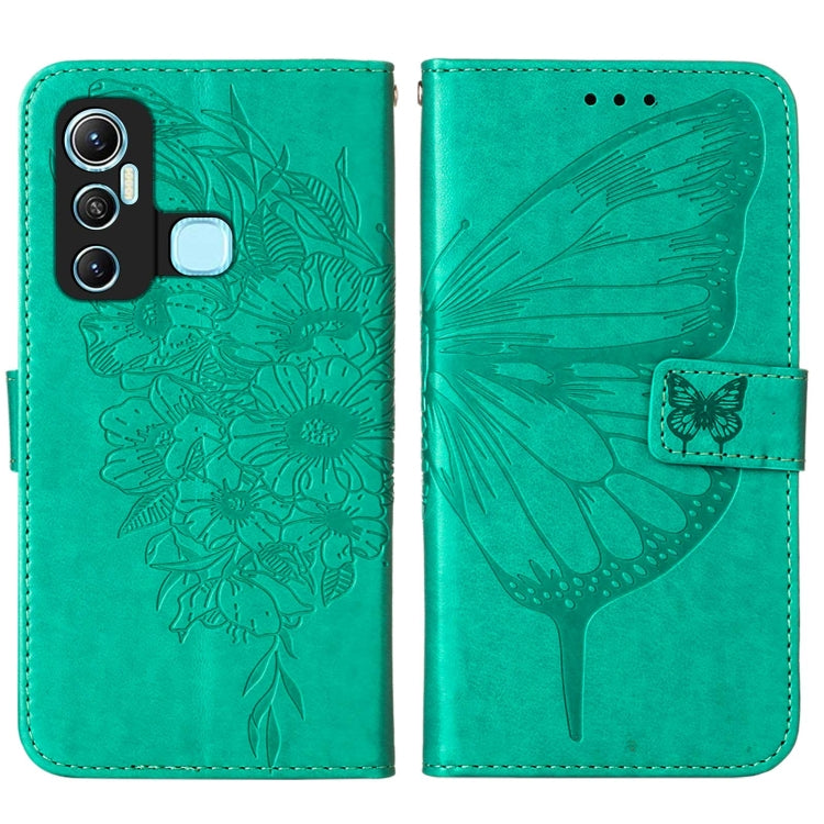 For Infinix Hot 11 Embossed Butterfly Leather Phone Case