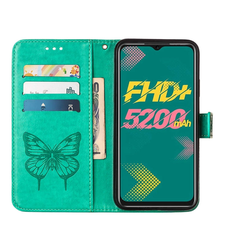 For Infinix Hot 11 Embossed Butterfly Leather Phone Case