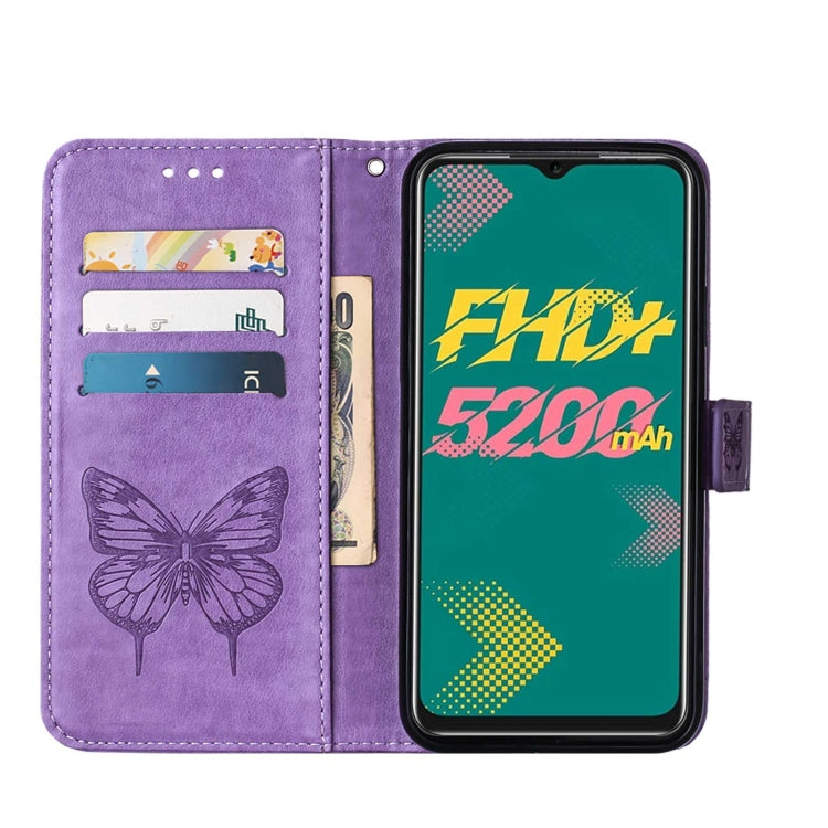 For Infinix Hot 11 Embossed Butterfly Leather Phone Case