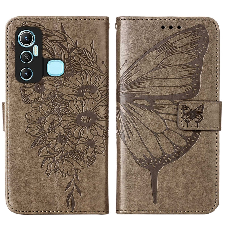 For Infinix Hot 11 Embossed Butterfly Leather Phone Case