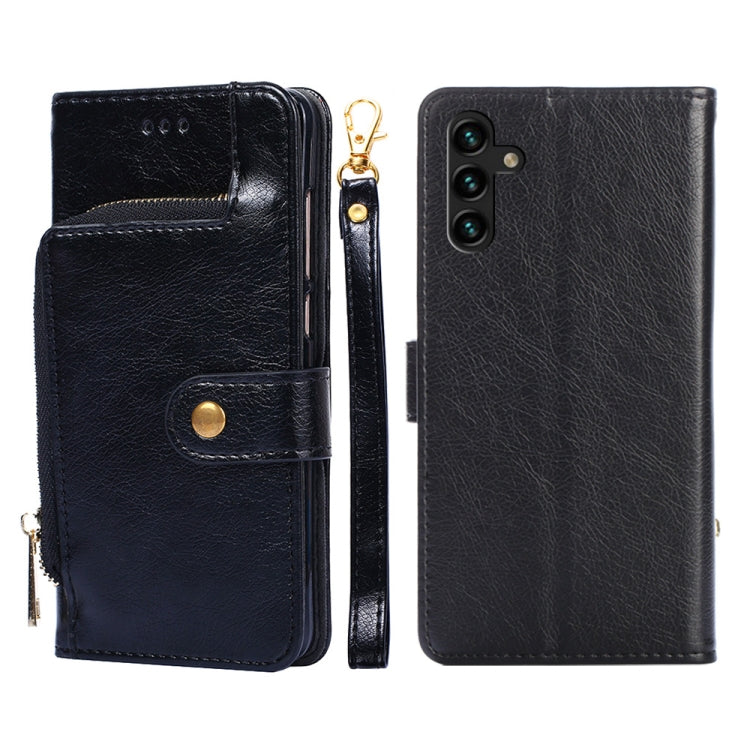 For Samsung Galaxy A13 4G Zipper Bag PU + TPU Horizontal Flip Leather Phone Case