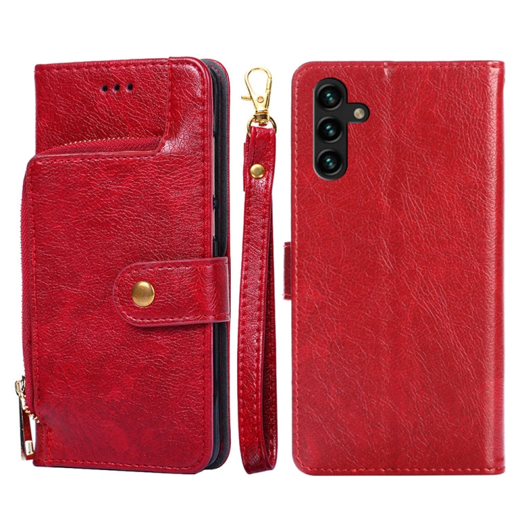 For Samsung Galaxy A13 4G Zipper Bag PU + TPU Horizontal Flip Leather Phone Case