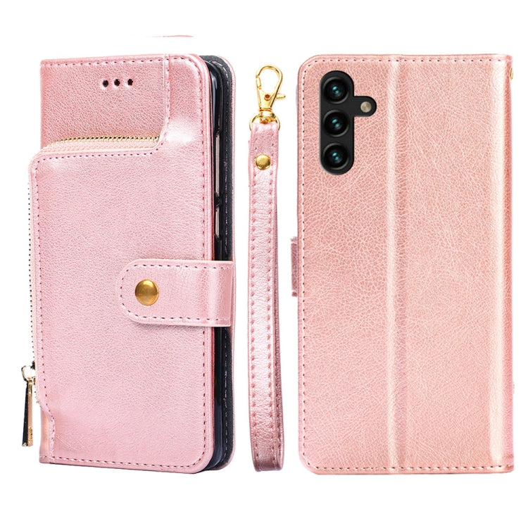 For Samsung Galaxy A13 4G Zipper Bag PU + TPU Horizontal Flip Leather Phone Case