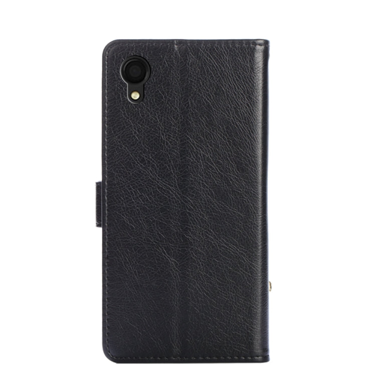 For Samsung Galaxy A22 5G JP Version Zipper Bag PU + TPU Horizontal Flip Leather Phone Case