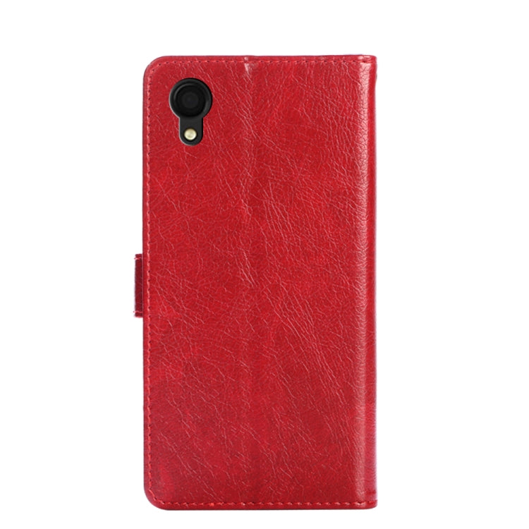 For Samsung Galaxy A22 5G JP Version Zipper Bag PU + TPU Horizontal Flip Leather Phone Case