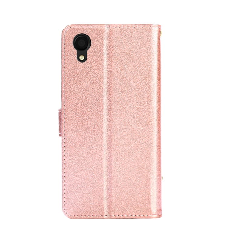 For Samsung Galaxy A22 5G JP Version Zipper Bag PU + TPU Horizontal Flip Leather Phone Case