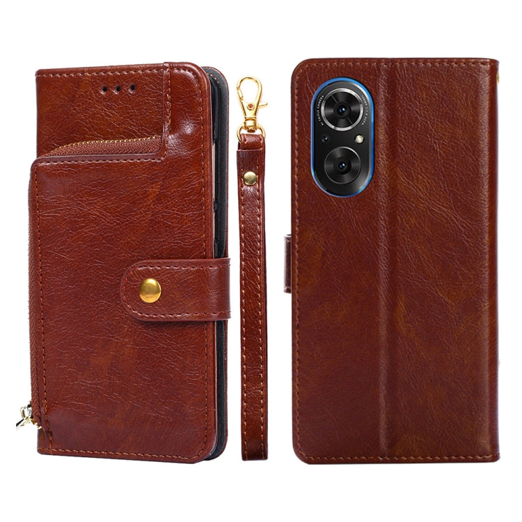 For Honor 50 SE Zipper Bag PU + TPU Horizontal Flip Leather Phone Case