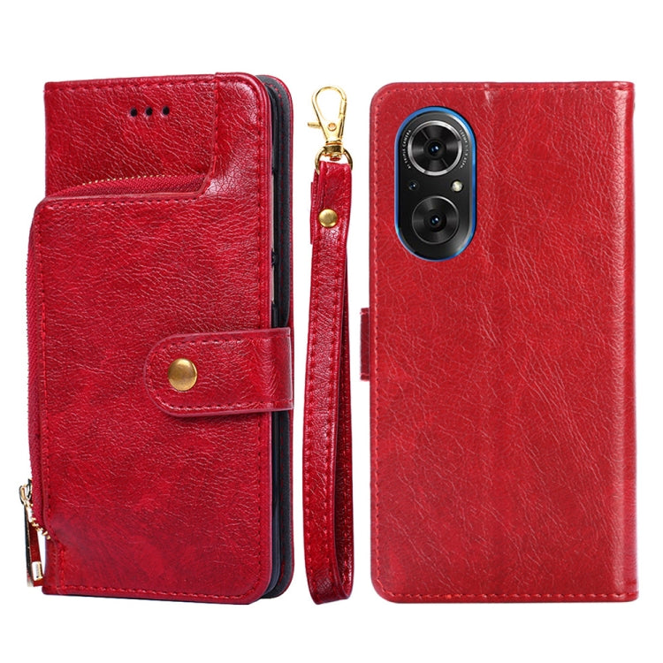 For Honor 50 SE Zipper Bag PU + TPU Horizontal Flip Leather Phone Case