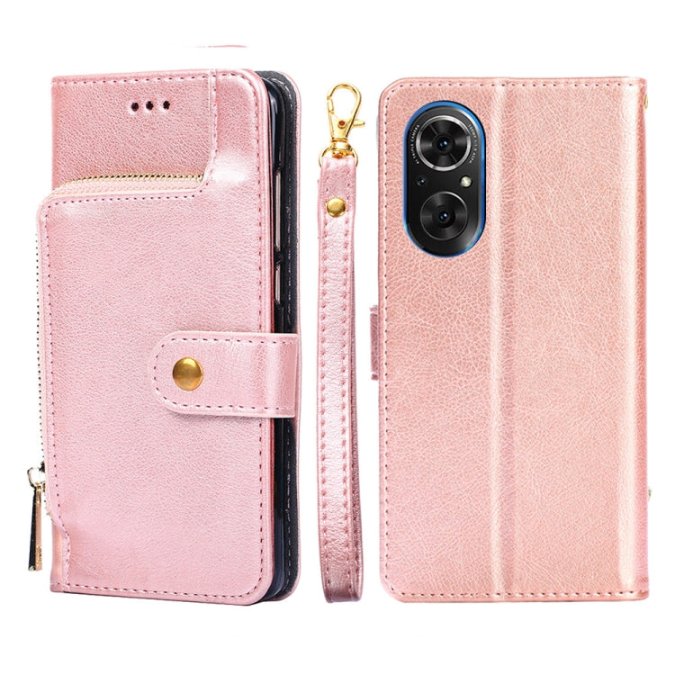 For Honor 50 SE Zipper Bag PU + TPU Horizontal Flip Leather Phone Case