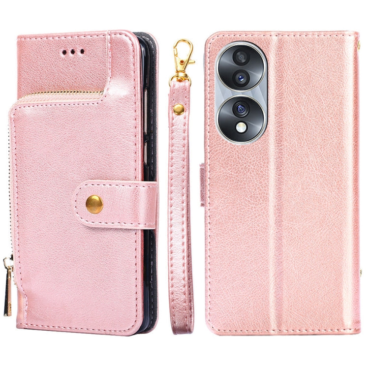 For Honor 70 Zipper Bag PU + TPU Horizontal Flip Leather Phone Case