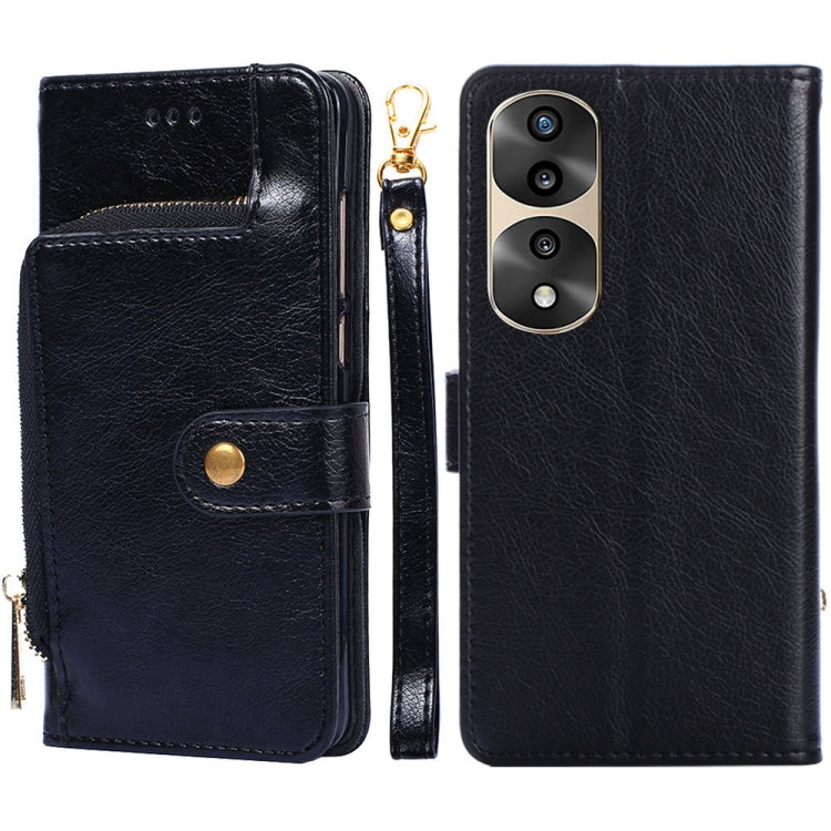 For Honor 70 Pro/70 Pro+ Zipper Bag PU + TPU Horizontal Flip Leather Phone Case