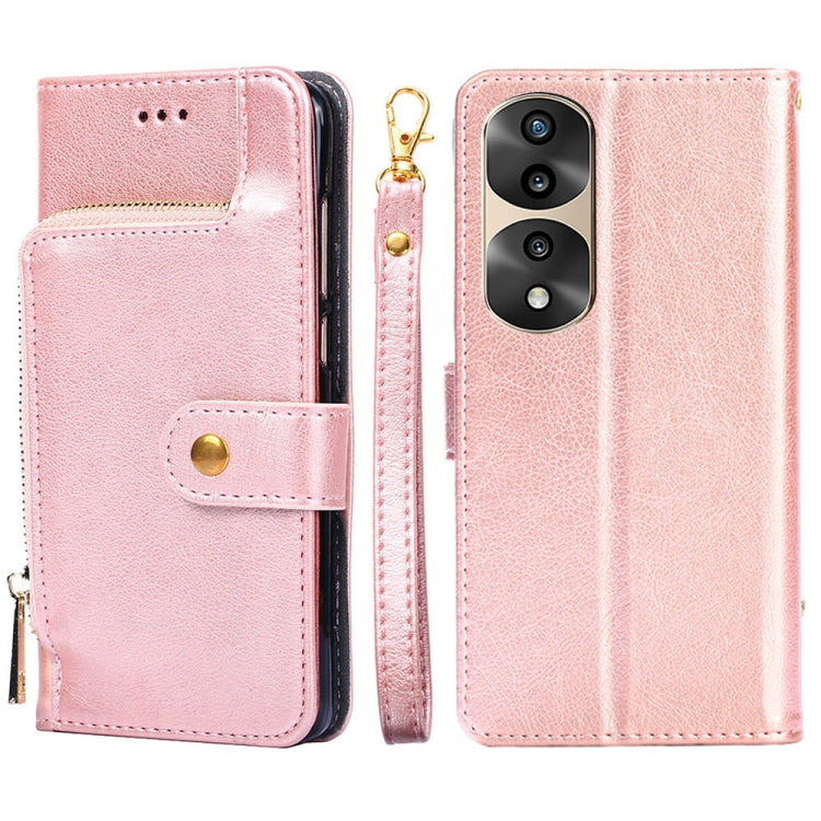 For Honor 70 Pro/70 Pro+ Zipper Bag PU + TPU Horizontal Flip Leather Phone Case