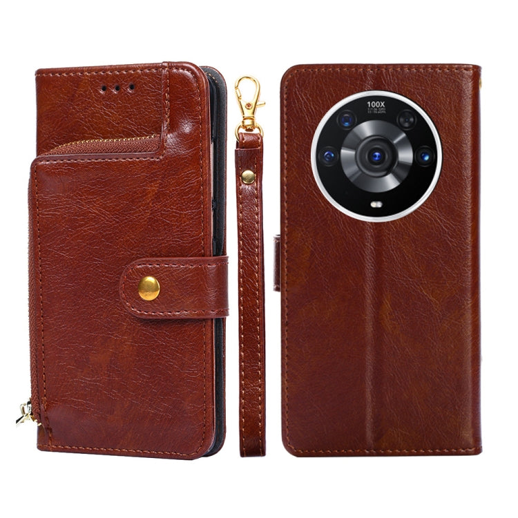 For Honor Magic3 Pro Zipper Bag PU + TPU Horizontal Flip Leather Phone Case