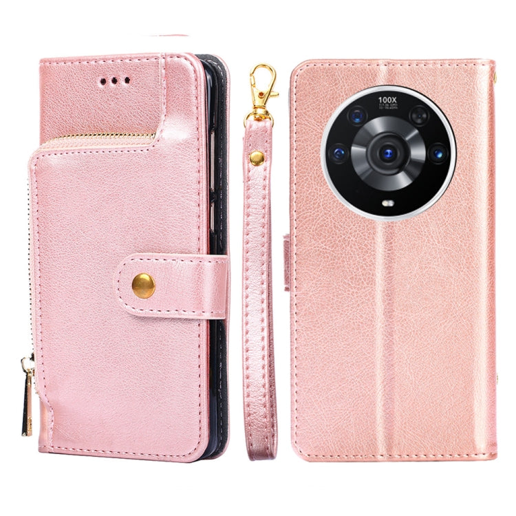 For Honor Magic3 Pro Zipper Bag PU + TPU Horizontal Flip Leather Phone Case