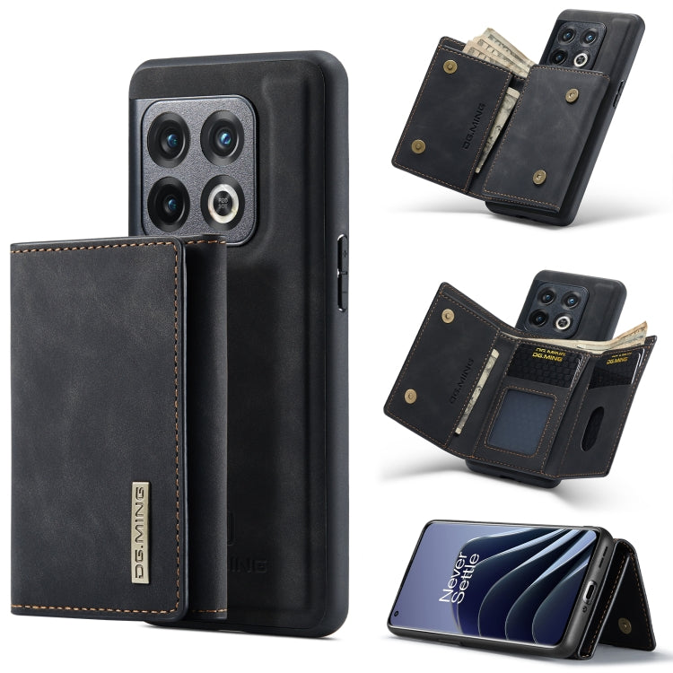 For OnePlus 10 Pro DG.MING M1 Series 3-Fold Multi Card Wallet Phone Case