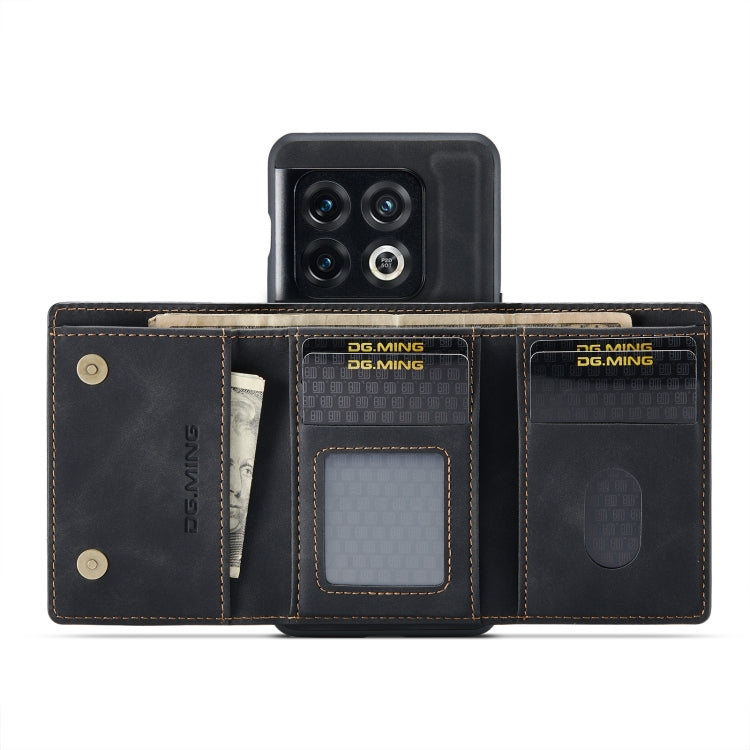 For OnePlus 10 Pro DG.MING M1 Series 3-Fold Multi Card Wallet Phone Case