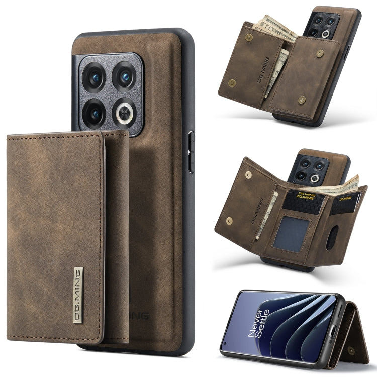For OnePlus 10 Pro DG.MING M1 Series 3-Fold Multi Card Wallet Phone Case