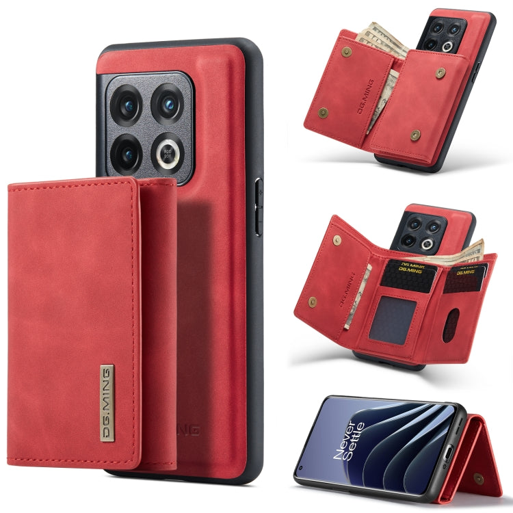 For OnePlus 10 Pro DG.MING M1 Series 3-Fold Multi Card Wallet Phone Case