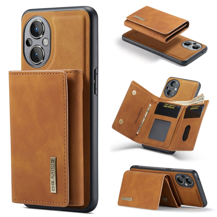 For OnePlus Nord N20 5G DG.MING M1 Series 3-Fold Multi Card Wallet Phone Case