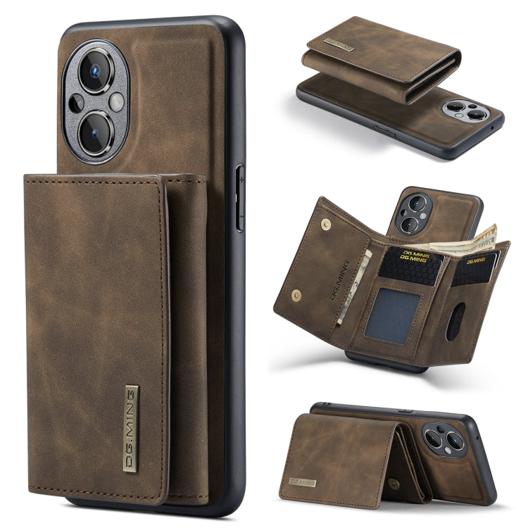 For OnePlus Nord N20 5G DG.MING M1 Series 3-Fold Multi Card Wallet Phone Case