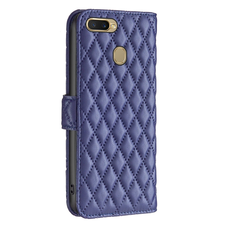 For OPPO A7 Diamond Lattice Wallet Leather Flip Phone Case