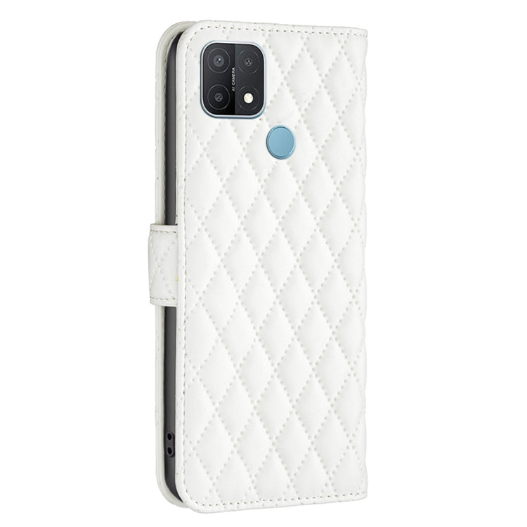 For OPPO A15 Diamond Lattice Wallet Leather Flip Phone Case