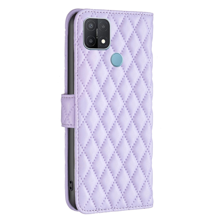 For OPPO A15 Diamond Lattice Wallet Leather Flip Phone Case