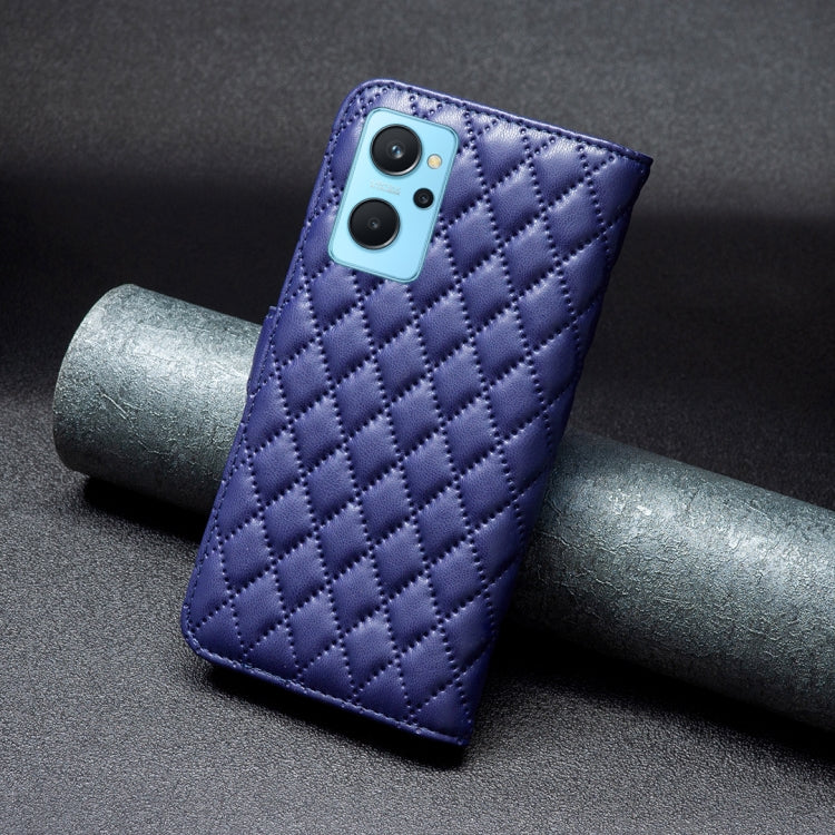 For OPPO A36 4G / A96 4G / A76 4G / Realme 9i / K10 4G Diamond Lattice Wallet Leather Flip Phone Case