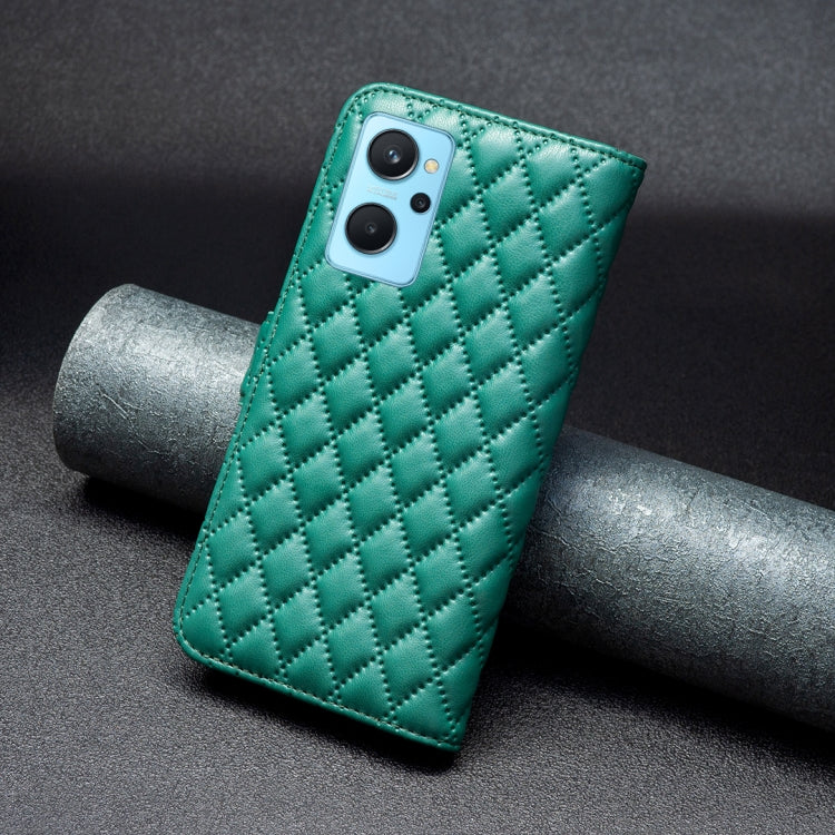 For OPPO A36 4G / A96 4G / A76 4G / Realme 9i / K10 4G Diamond Lattice Wallet Leather Flip Phone Case
