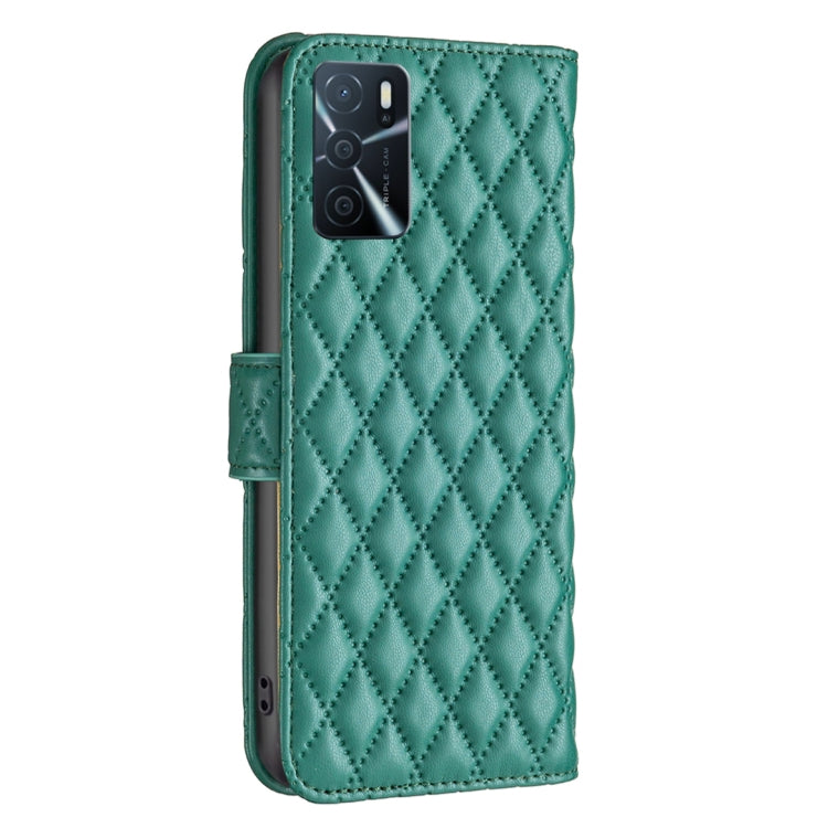 For OPPO A54 4G / A55 5G / A16 Diamond Lattice Wallet Leather Flip Phone Case