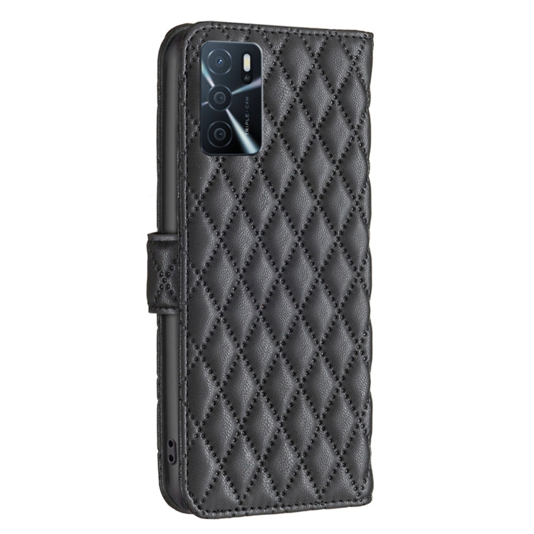 For OPPO A54 4G / A55 5G / A16 Diamond Lattice Wallet Leather Flip Phone Case