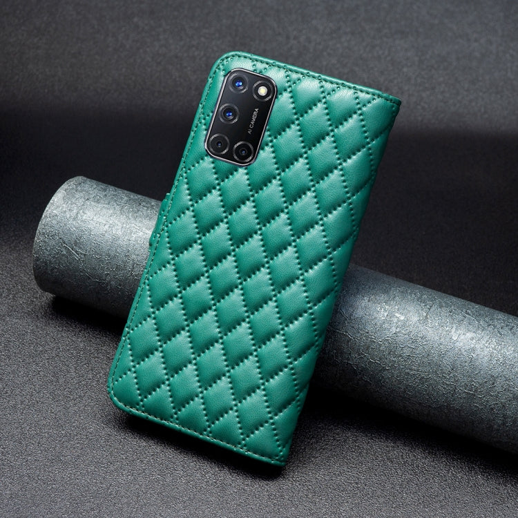For OPPO A72 / A52 / A92 Diamond Lattice Wallet Leather Flip Phone Case