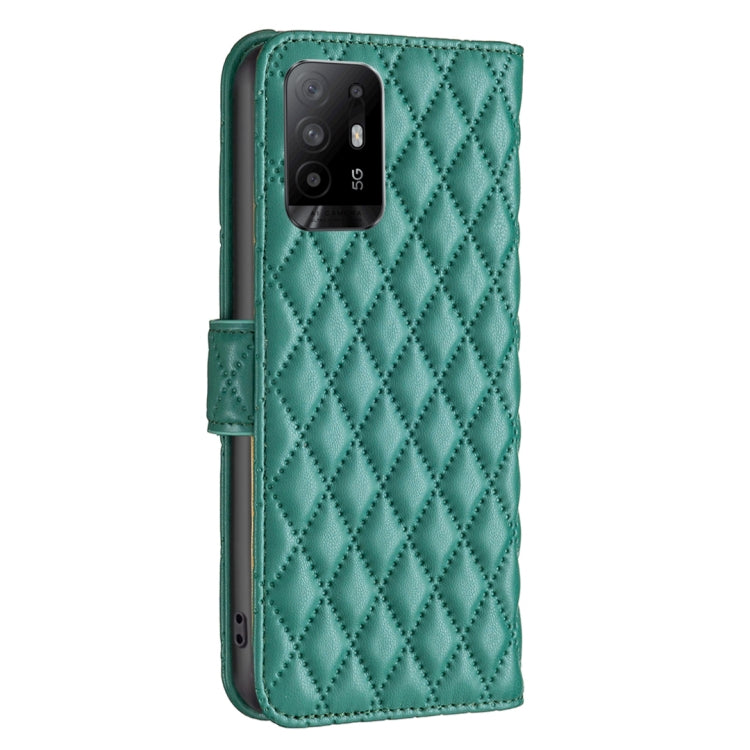 For OPPO A94 5G / Reno5 Z 5G Diamond Lattice Wallet Leather Flip Phone Case