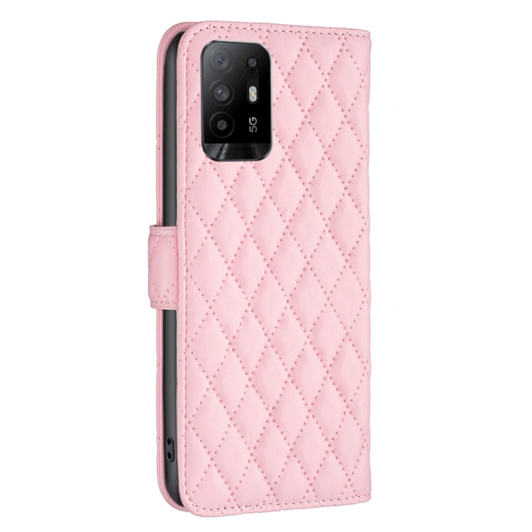 For OPPO A94 5G / Reno5 Z 5G Diamond Lattice Wallet Leather Flip Phone Case