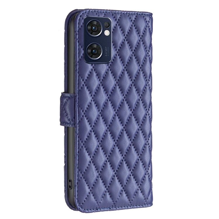 For OPPO Find X5 Lite / Reno7 5G Diamond Lattice Wallet Leather Flip Phone Case