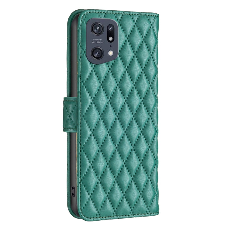 For OPPO Find X5 Pro Diamond Lattice Wallet Leather Flip Phone Case
