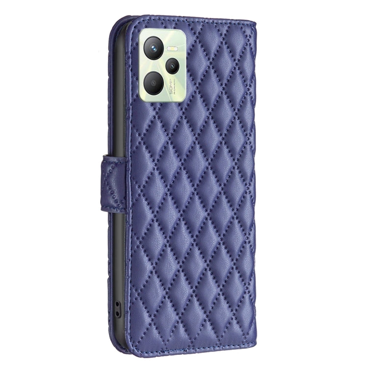 For OPPO Realme C35 Diamond Lattice Wallet Leather Flip Phone Case