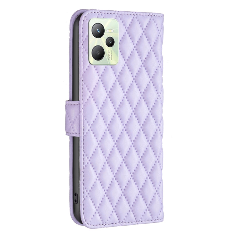 For OPPO Realme C35 Diamond Lattice Wallet Leather Flip Phone Case