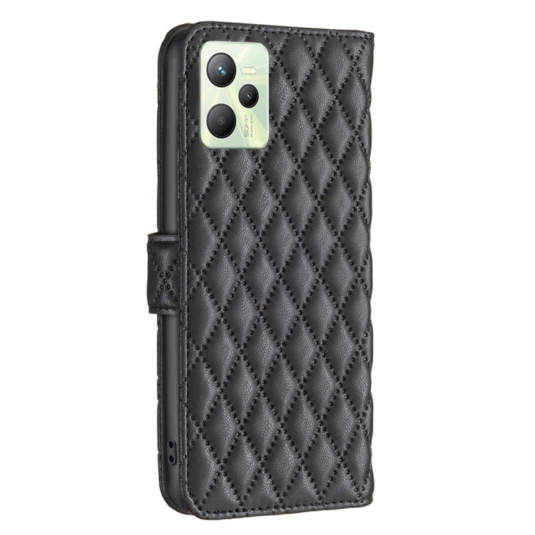 For OPPO Realme C35 Diamond Lattice Wallet Leather Flip Phone Case