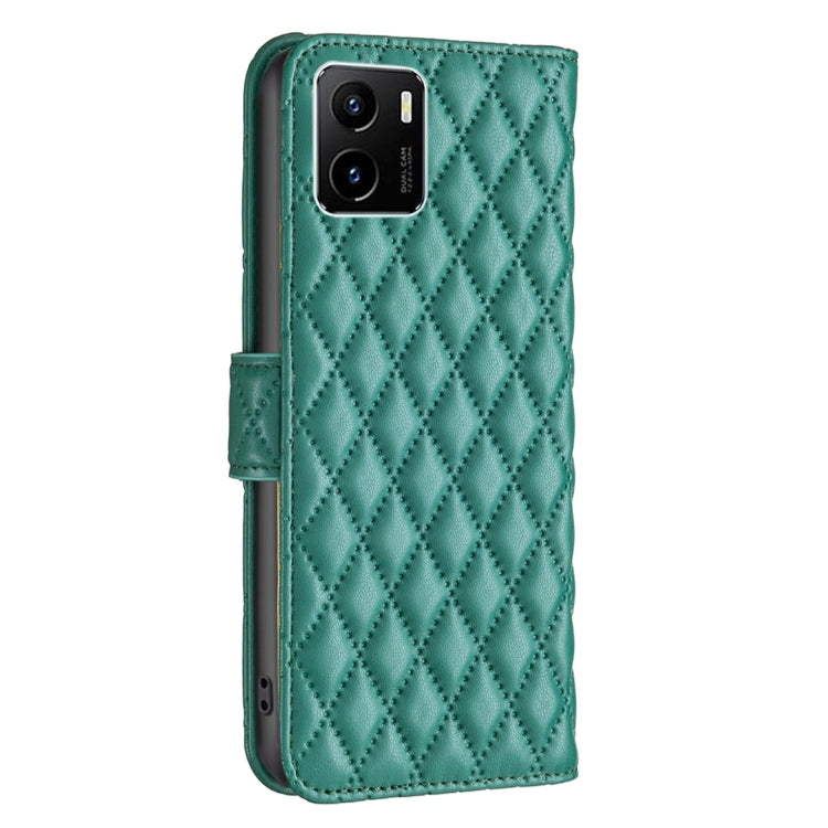 For vivo Y15s Diamond Lattice Wallet Leather Flip Phone Case