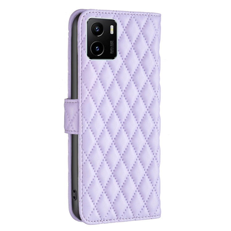 For vivo Y15s Diamond Lattice Wallet Leather Flip Phone Case