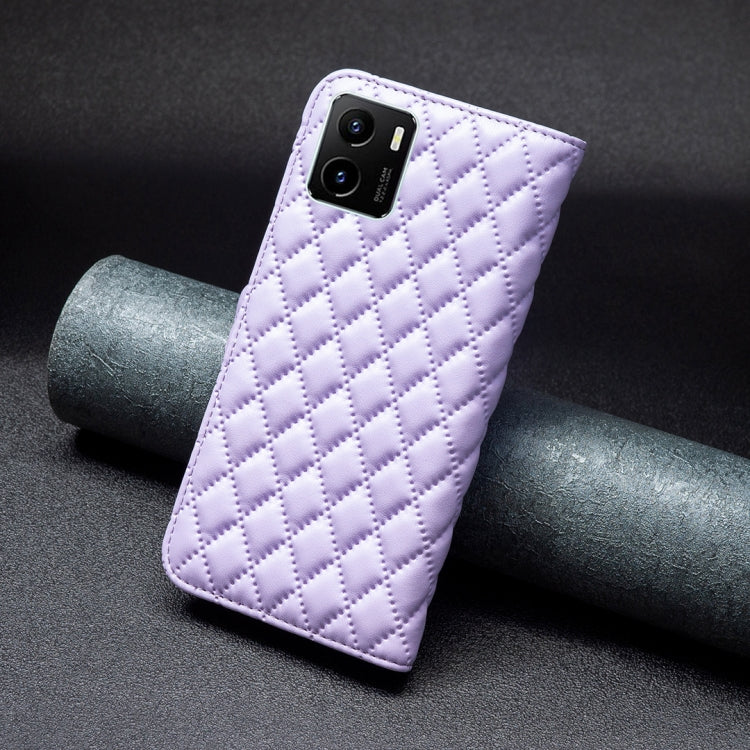 For vivo Y15s Diamond Lattice Wallet Leather Flip Phone Case