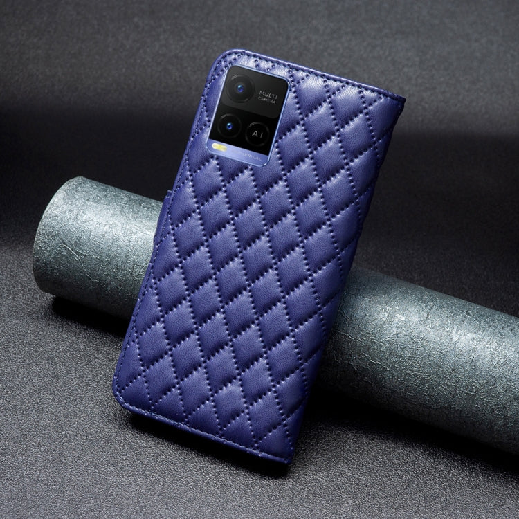 For vivo Y21 / Y17 / Y21s Diamond Lattice Wallet Leather Flip Phone Case