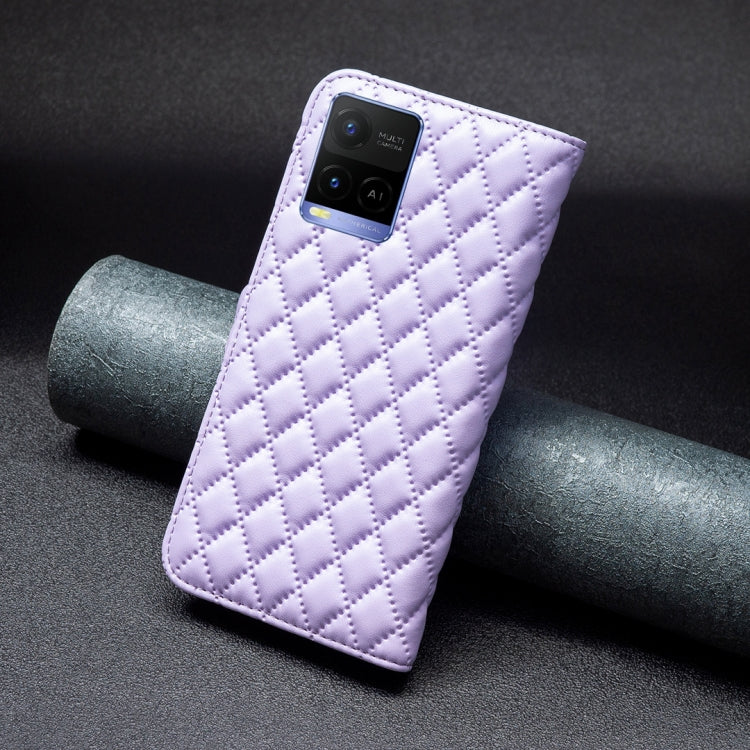 For vivo Y21 / Y17 / Y21s Diamond Lattice Wallet Leather Flip Phone Case