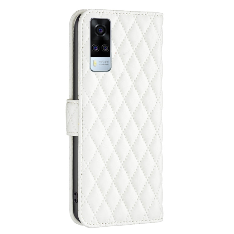For vivo Y51 2020 / Y51a / Y51s Diamond Lattice Wallet Leather Flip Phone Case
