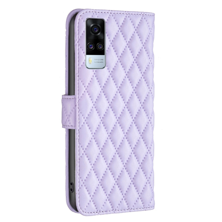 For vivo Y51 2020 / Y51a / Y51s Diamond Lattice Wallet Leather Flip Phone Case