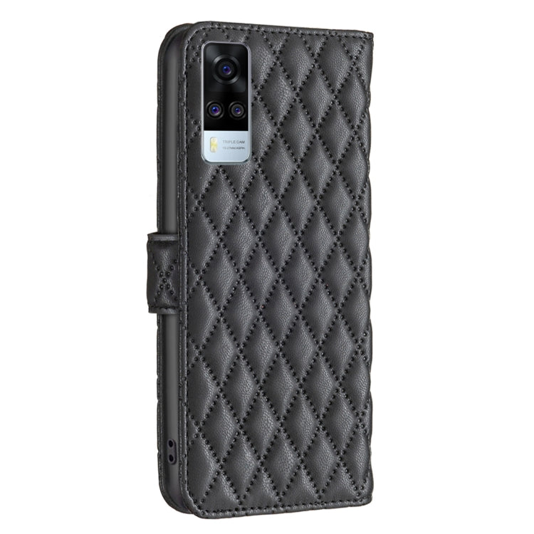 For vivo Y51 2020 / Y51a / Y51s Diamond Lattice Wallet Leather Flip Phone Case