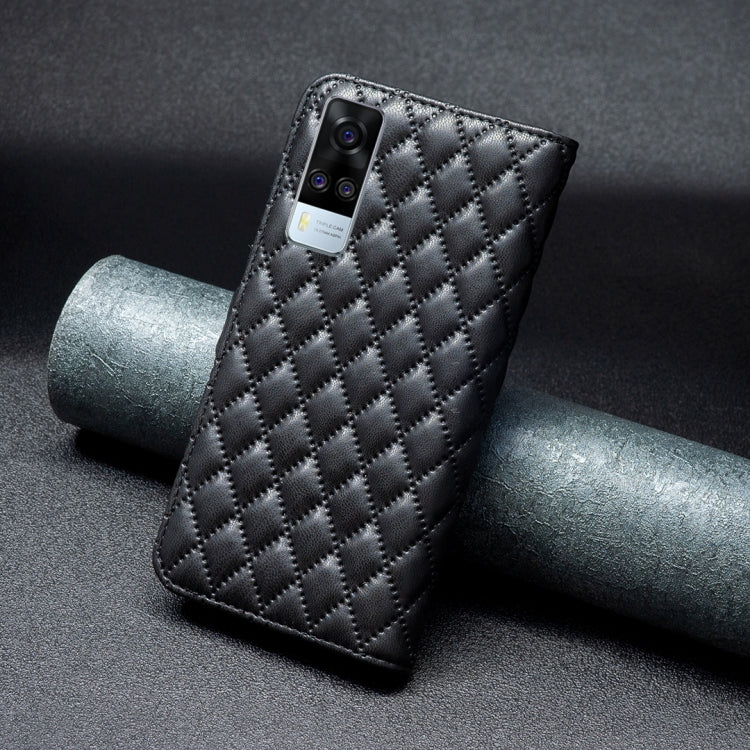 For vivo Y51 2020 / Y51a / Y51s Diamond Lattice Wallet Leather Flip Phone Case