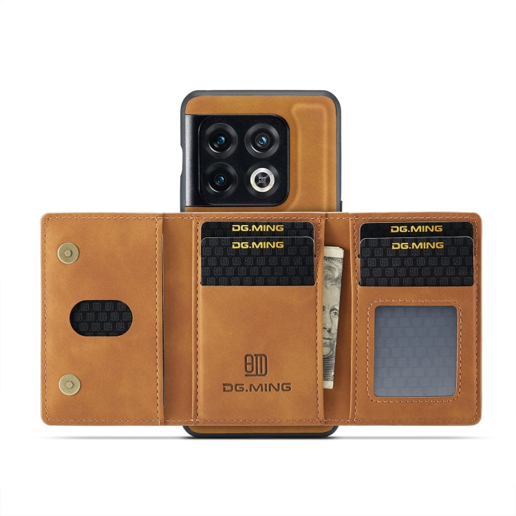 For OnePlus 10 Pro DG.MING M2 Series 3-Fold Multi Card Bag Phone Case