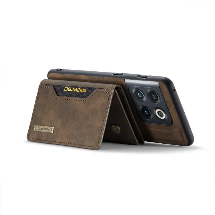 For OnePlus 10 Pro DG.MING M2 Series 3-Fold Multi Card Bag Phone Case